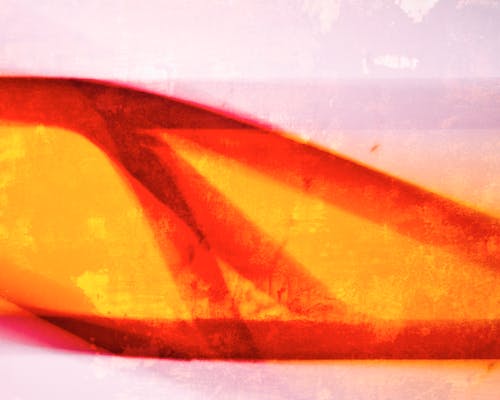 A close up of a red and orange object