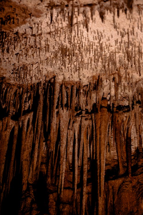 Stalactites on Cave Ceiling