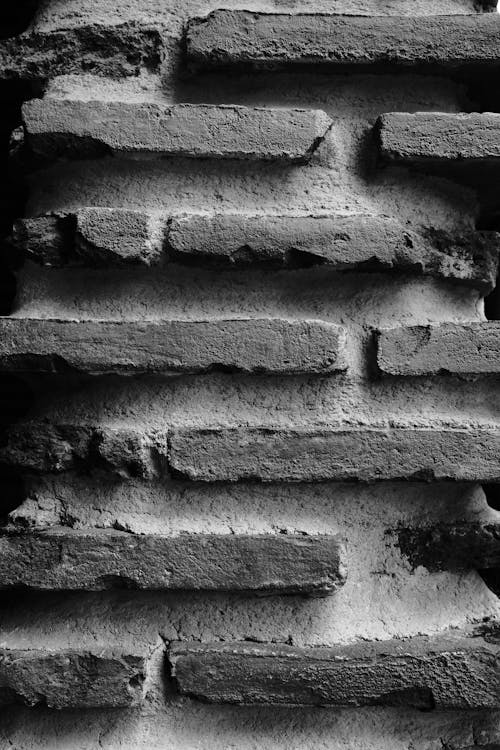 Close up of Bricks Wall in Black and White