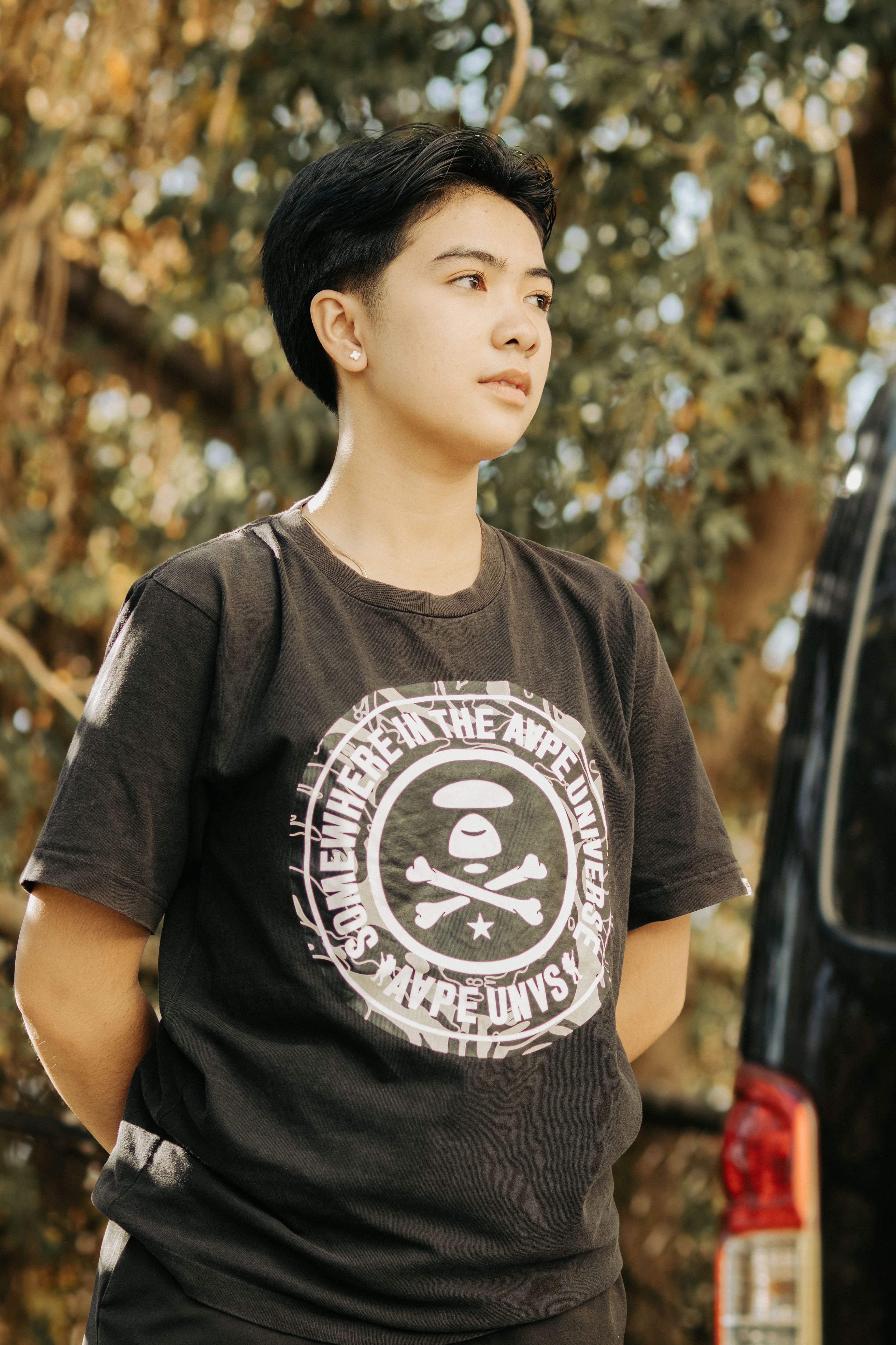 Man Wearing Black Clothes in a Park  Free Stock Photo