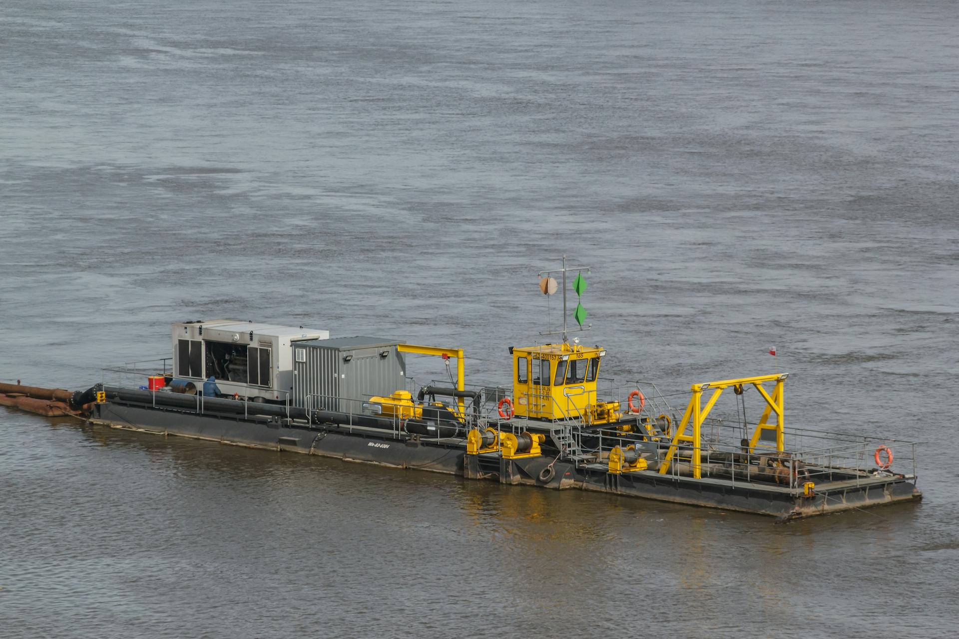 Barge on River in Warsaw