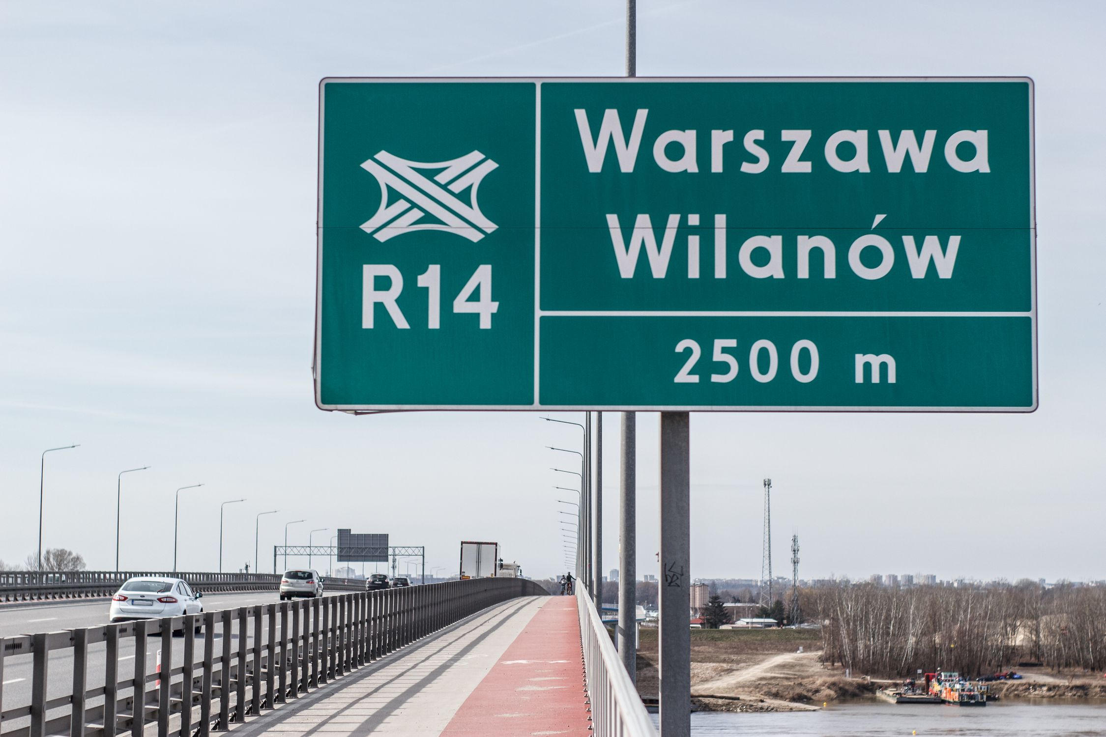A Road Sign on an Elevated Road in Warsaw, Poland · Free Stock Photo
