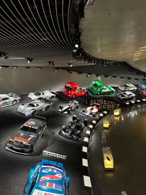Free Explore legendary racing cars on display at the Mercedes Museum in Stuttgart. Stock Photo