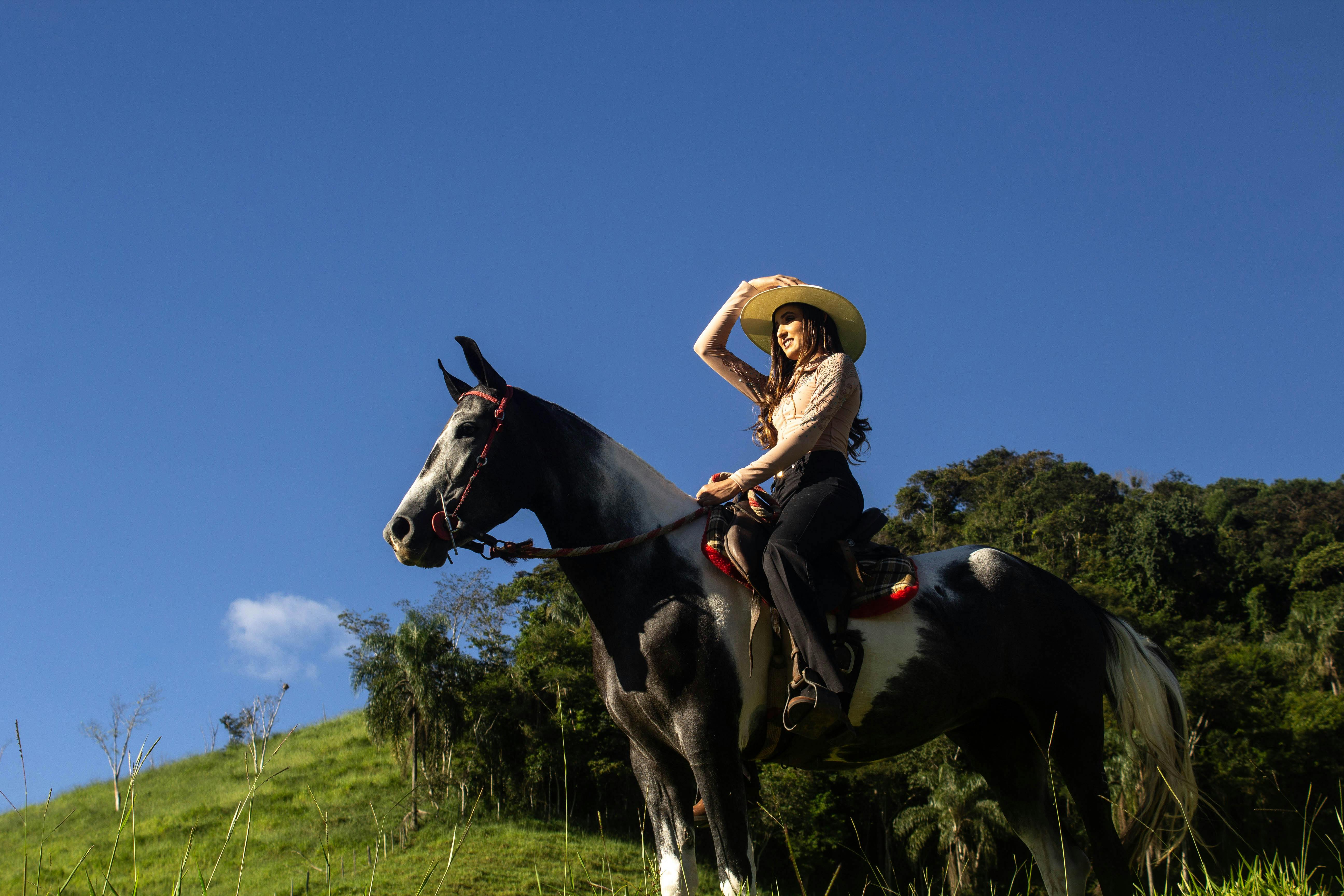 Woman Horseback Riding in Summer · Free Stock Photo