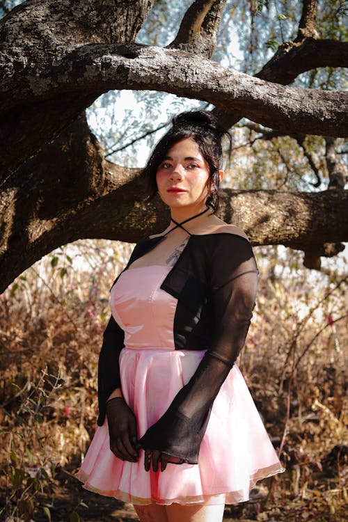 A Woman Posing in a Dress