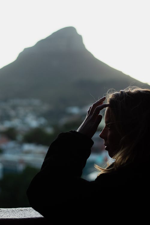 Mountain behind Woman