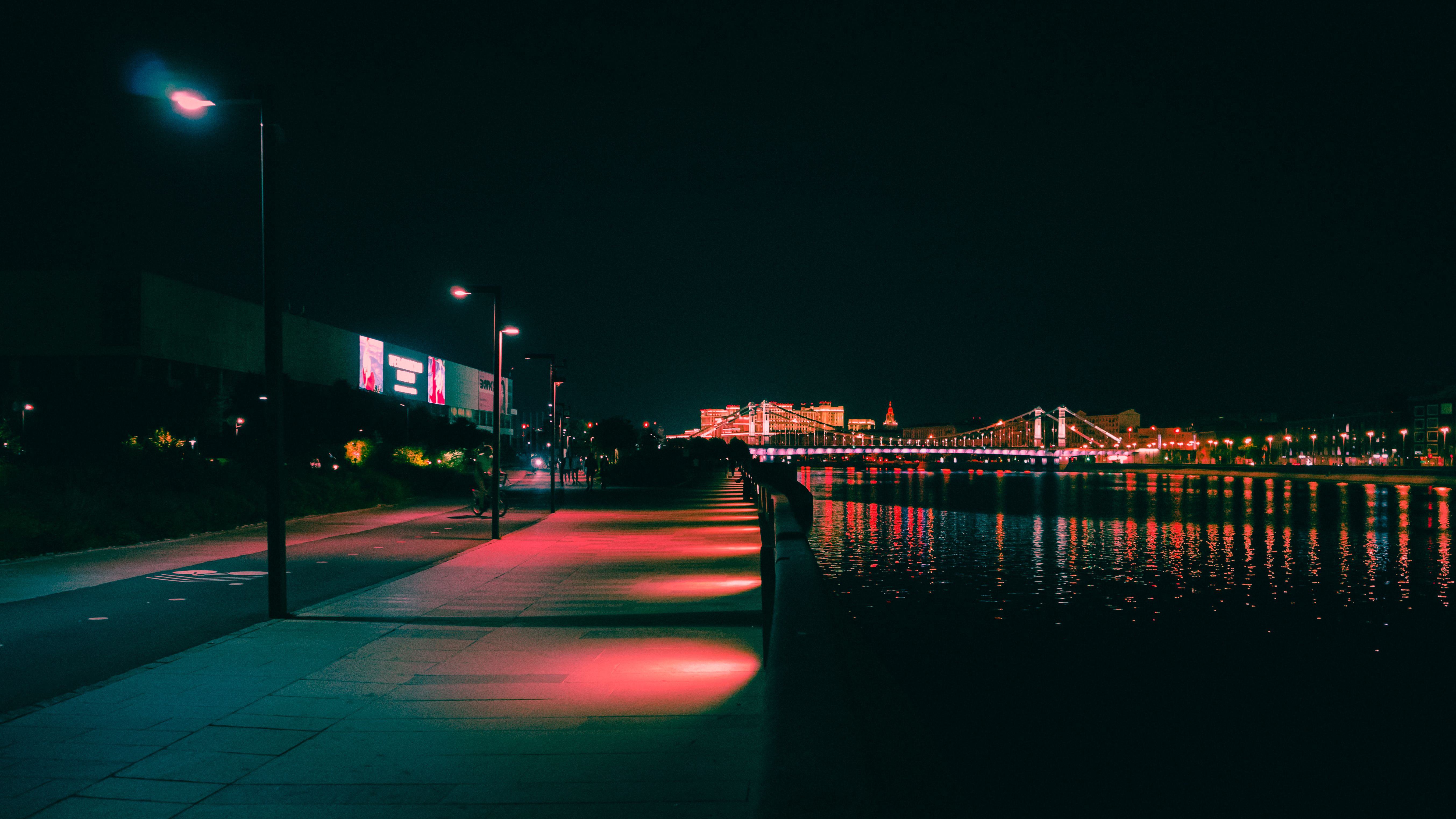A Bridge in a City at Night · Free Stock Photo
