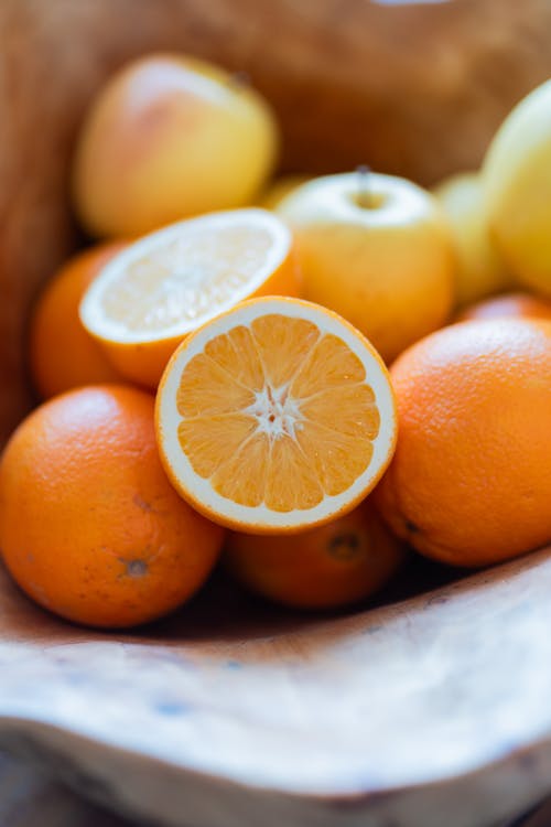 Tangerines and Apples in Close Up