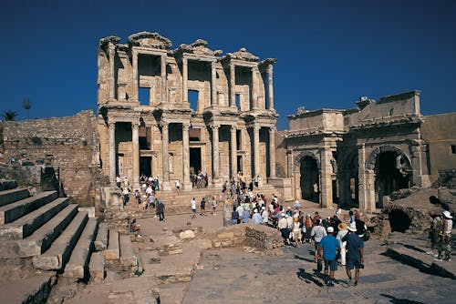 Kostnadsfri bild av biblioteket av celsus, ephesus, folkmassa