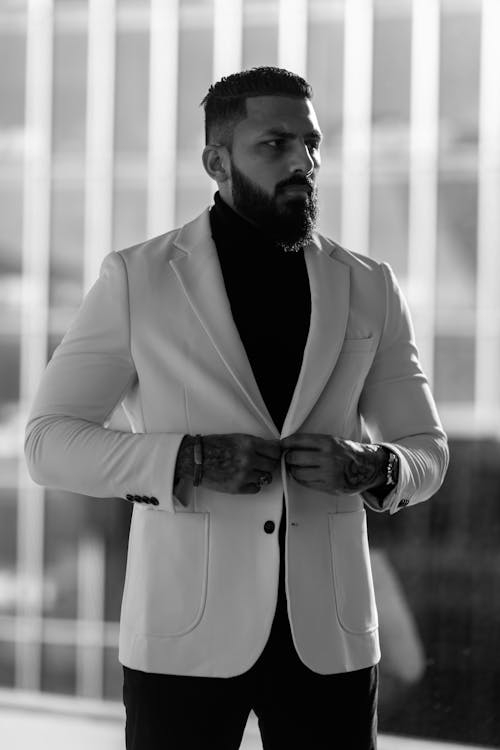 Elegant Man in White Dinner Jacket