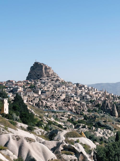 The city of cappadocia is nestled in the mountains