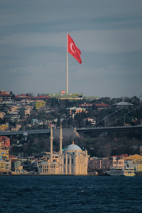Flag over Coast of Istanbul