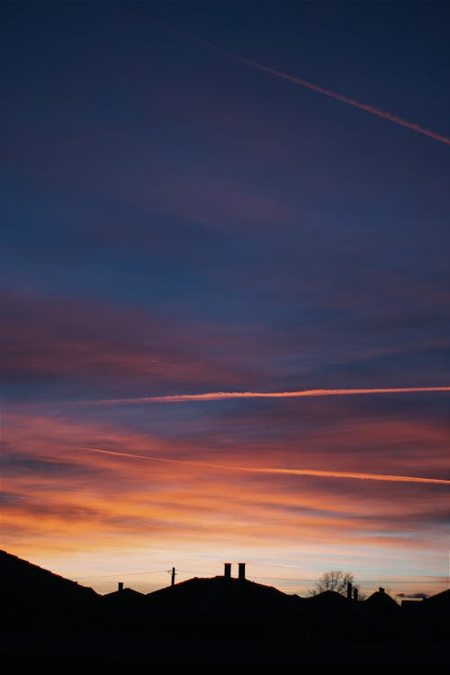 Photos gratuites de aube, coucher de soleil, des villages