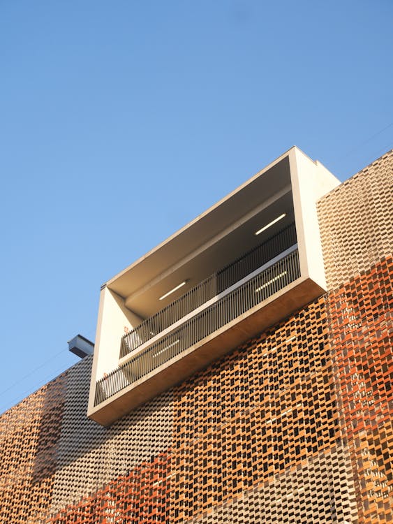 Modern Building Wall with Balcony