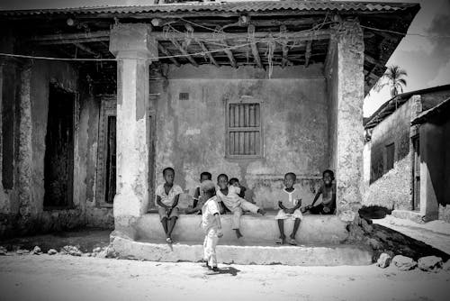 Boys on Street in Village