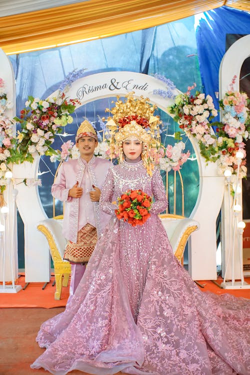 Man and Woman in Traditional, Wedding Clothing