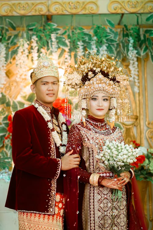 Portrait of Newlyweds in Traditional Clothing