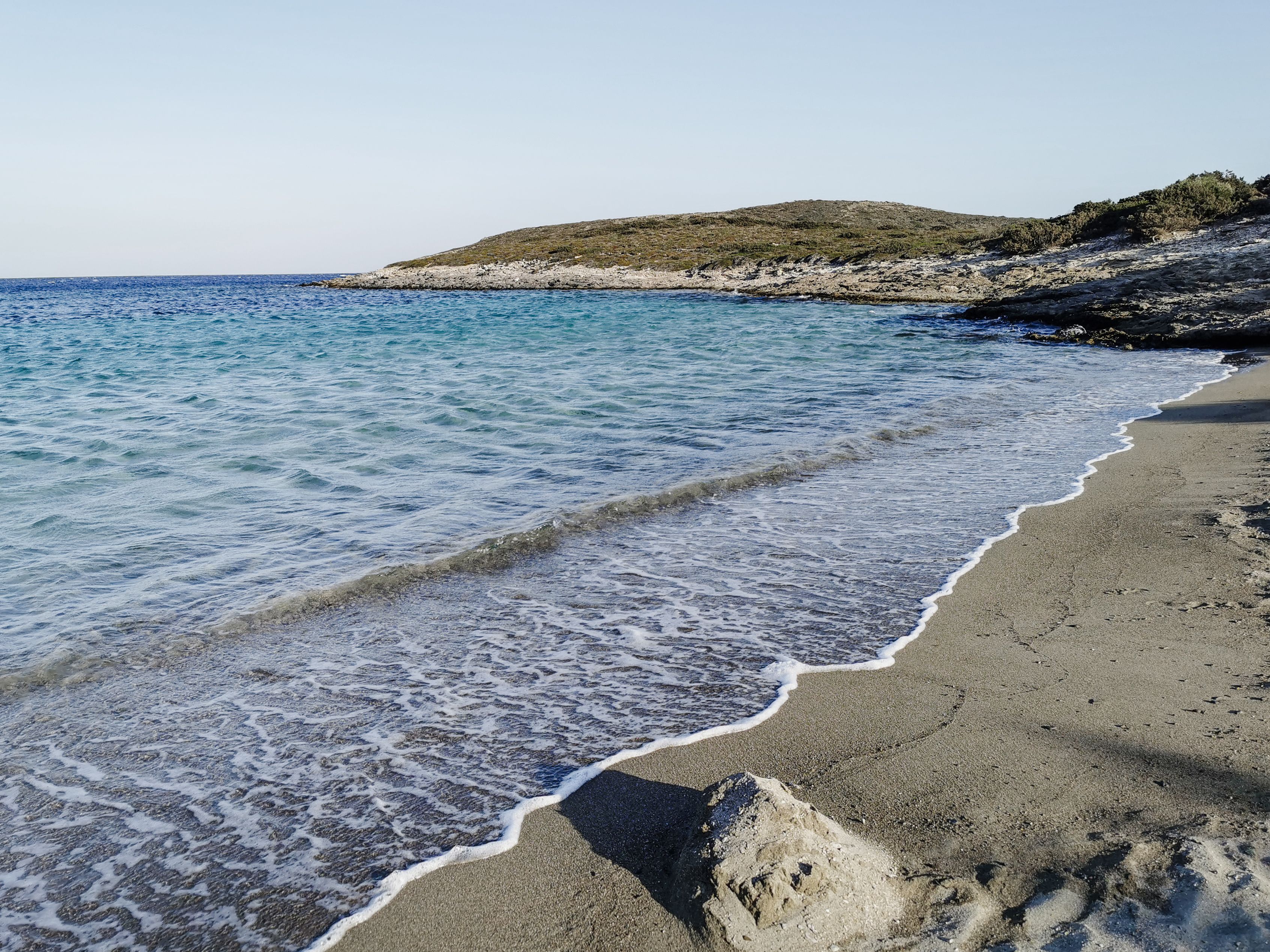 Sandy beach and turquoise water on Antiparos