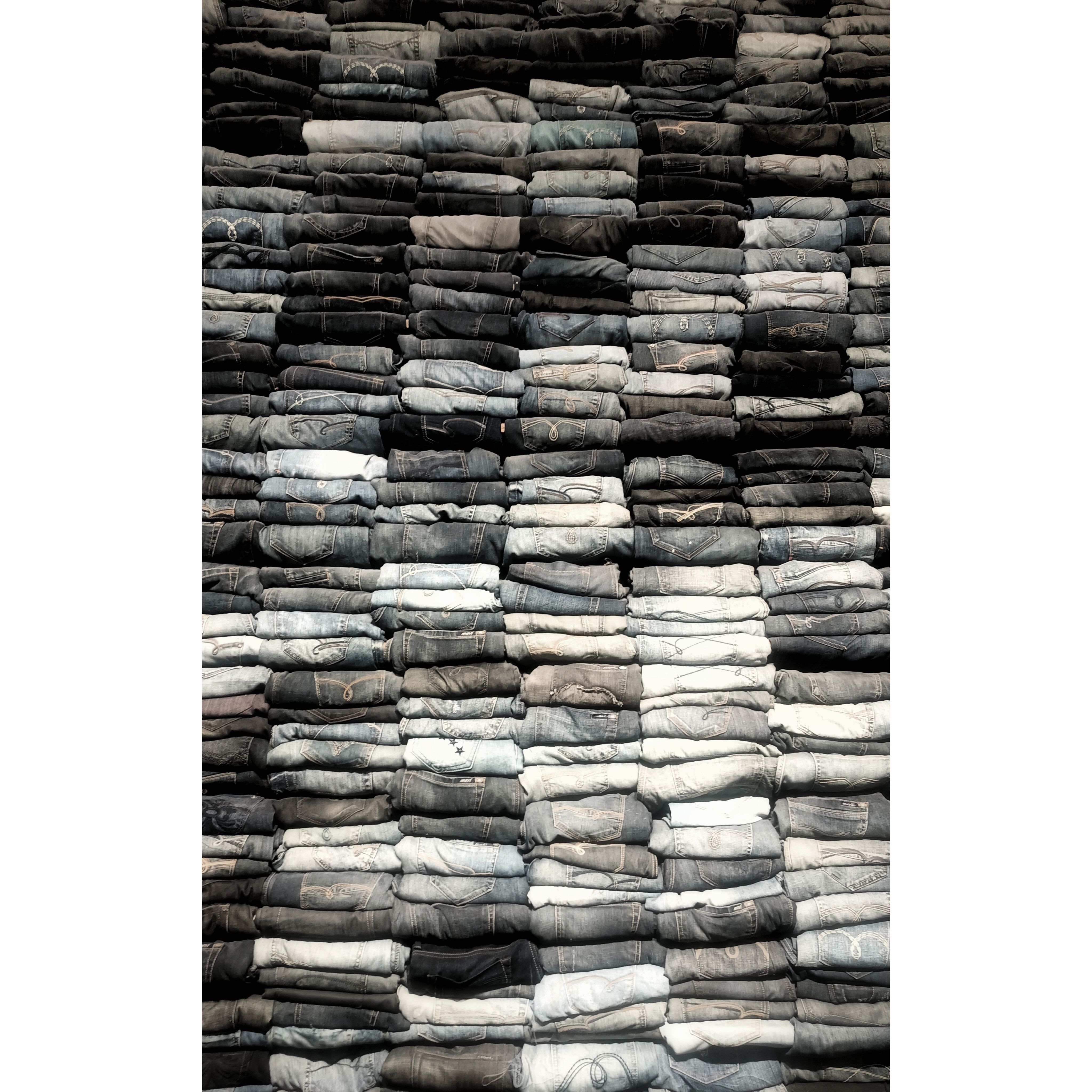 Piles of Folded Jeans 