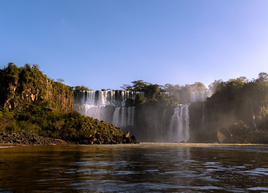 Breathtaking Iguazú Falls in Argentina, capturing the lush wilderness and majestic waterfalls.