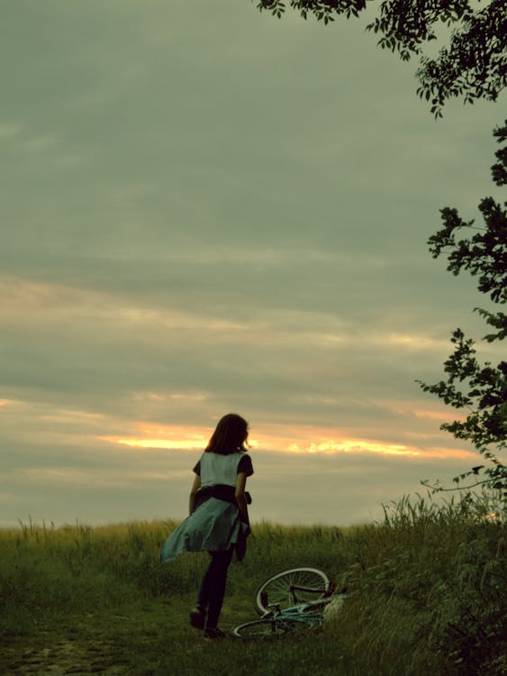 Imagine de stoc gratuită din adolescent, apus, bicicletă