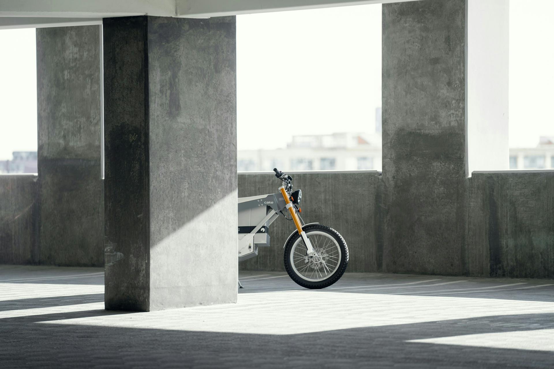 Electric Bike behind Pillar