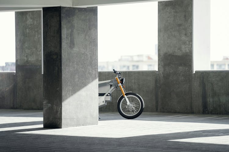 Electric Bike Behind Pillar