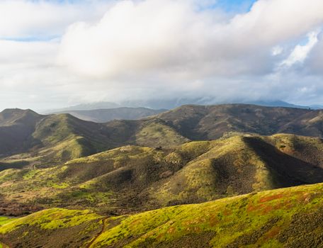 A picturesque landscape of rolling hills in the Marin Headlands, USA.