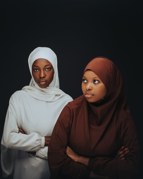 Young Muslim Women in Headscarves 