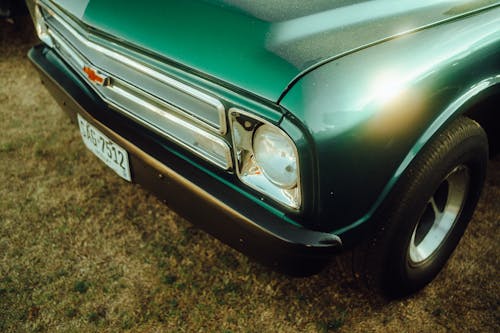 Close up of Vintage Chevrolet Muscle Car