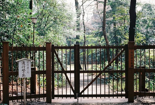 Japanese gate in garden Tokyo Japan