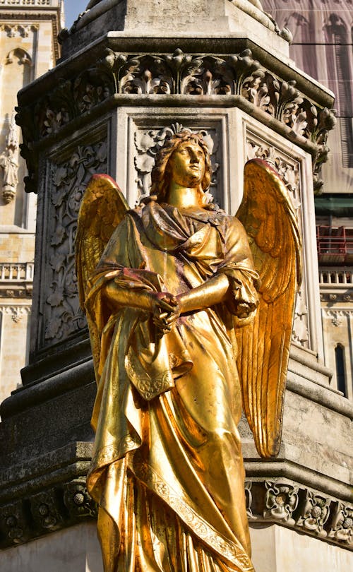天使, 翅膀, 金 的 免費圖庫相片