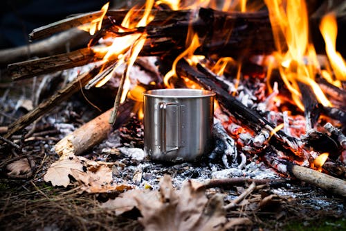 Metal Mug at Campfire