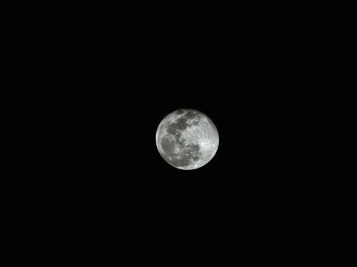 A full moon is shown in the dark sky