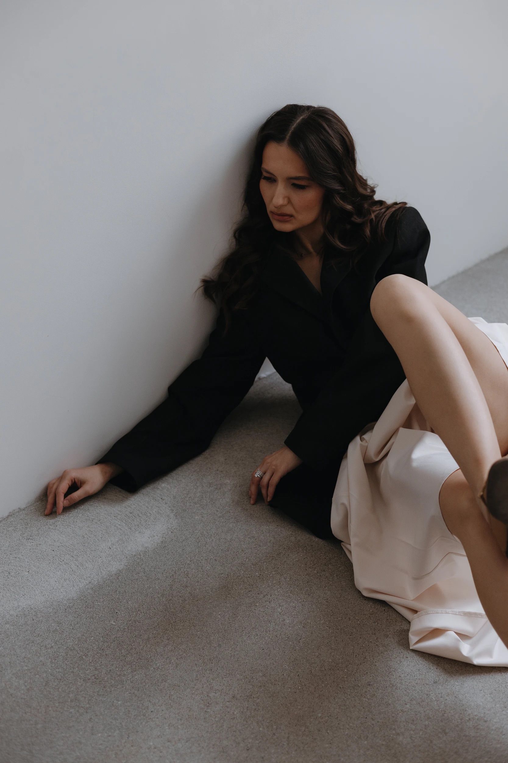Woman Sitting in Dress on Floor · Free Stock Photo