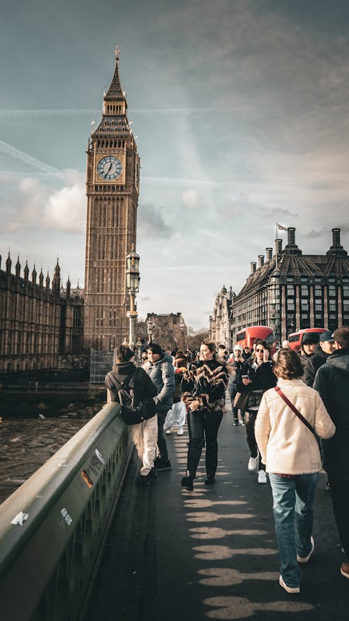 Δωρεάν στοκ φωτογραφιών με big ben, Άνθρωποι, γέφυρα