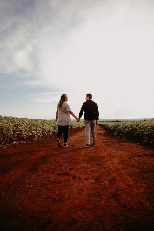 Couple on a Stroll in Countryside