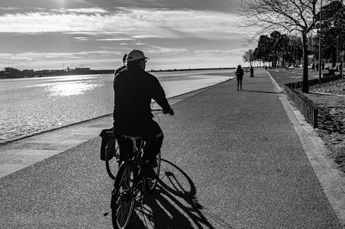 Základová fotografie zdarma na téma černobílý, jízda na kole, jízdní kola