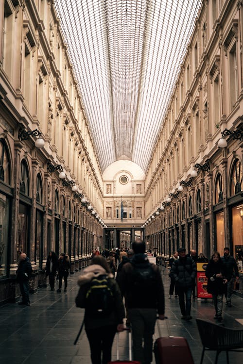 Pedestrians in Vittorio Emanuele Gallery in Milan