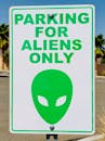 Photo of Parking for Aliens Only Signage