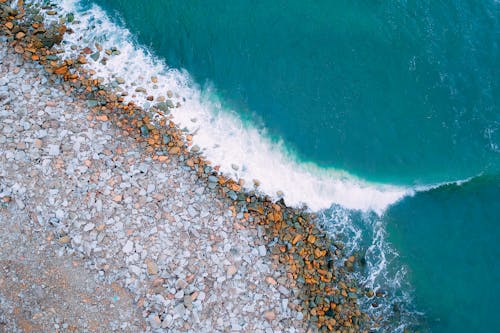 Gratis lagerfoto af bølger, fra oven, fugleperspektiv Lagerfoto