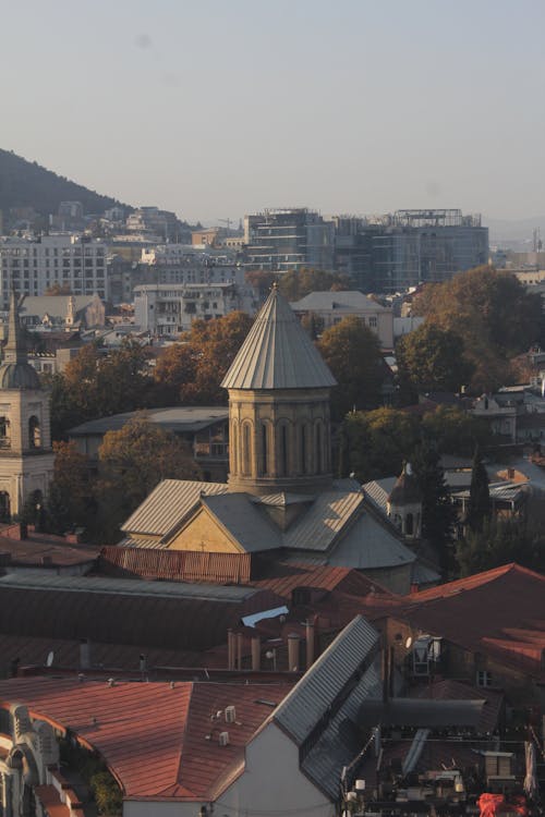 Foto profissional grátis de aerofotografia, capela, catedral de tbilisi sioni