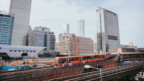 Metro Train on Viaducts in London