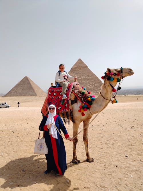 Egyptian mom and girl
