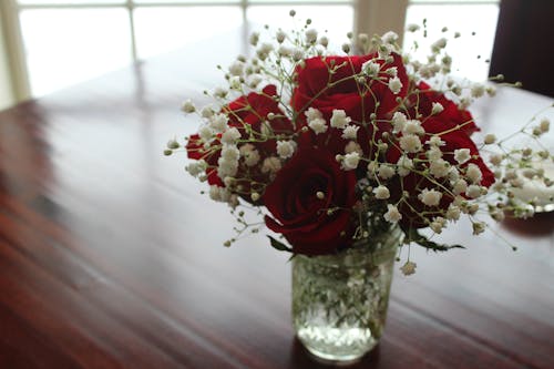 Flowers in Vase on Table