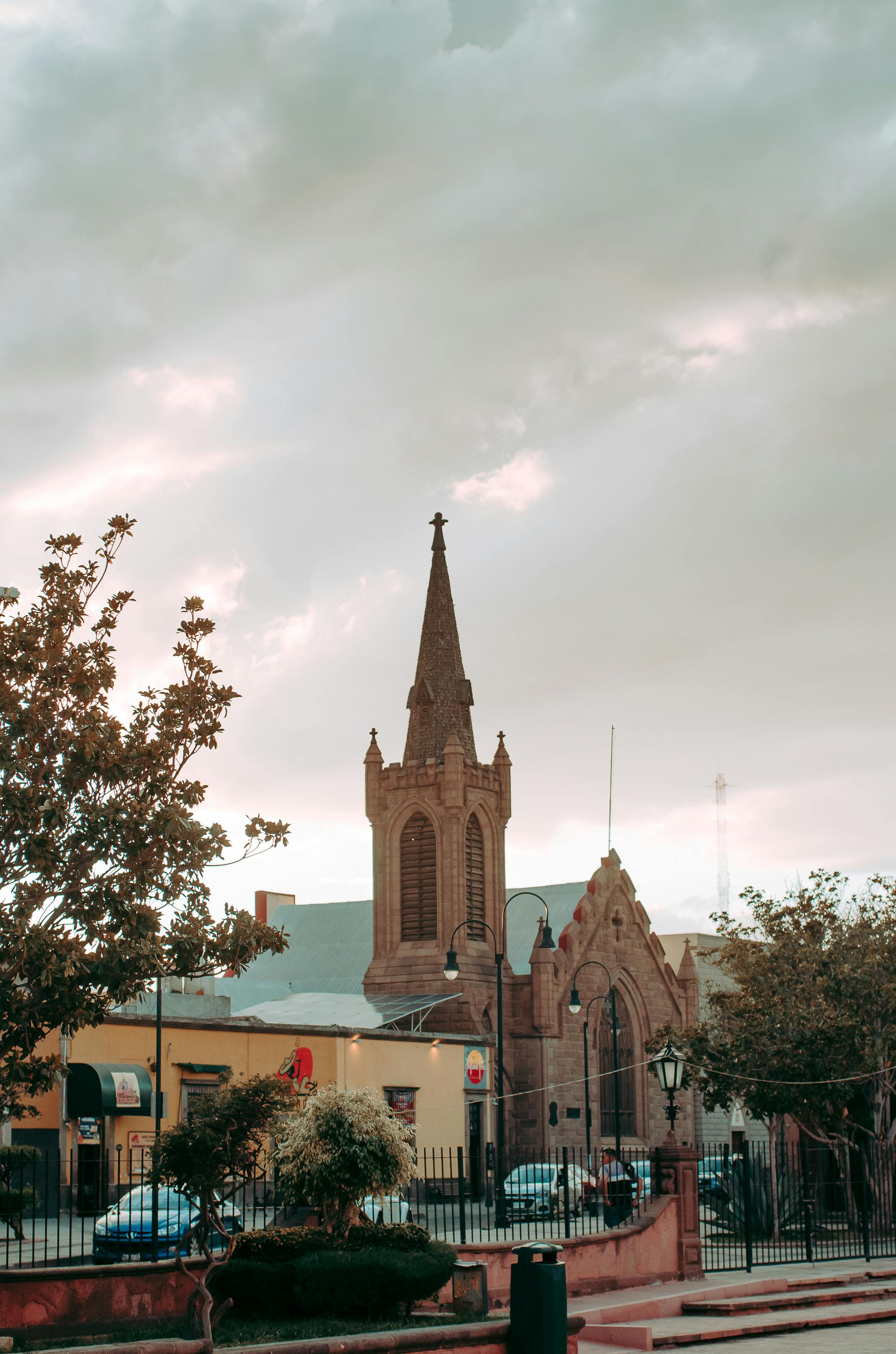 Capture of a historic church in San Luis Potosi, Mexico, showcasing its architecture at dusk.