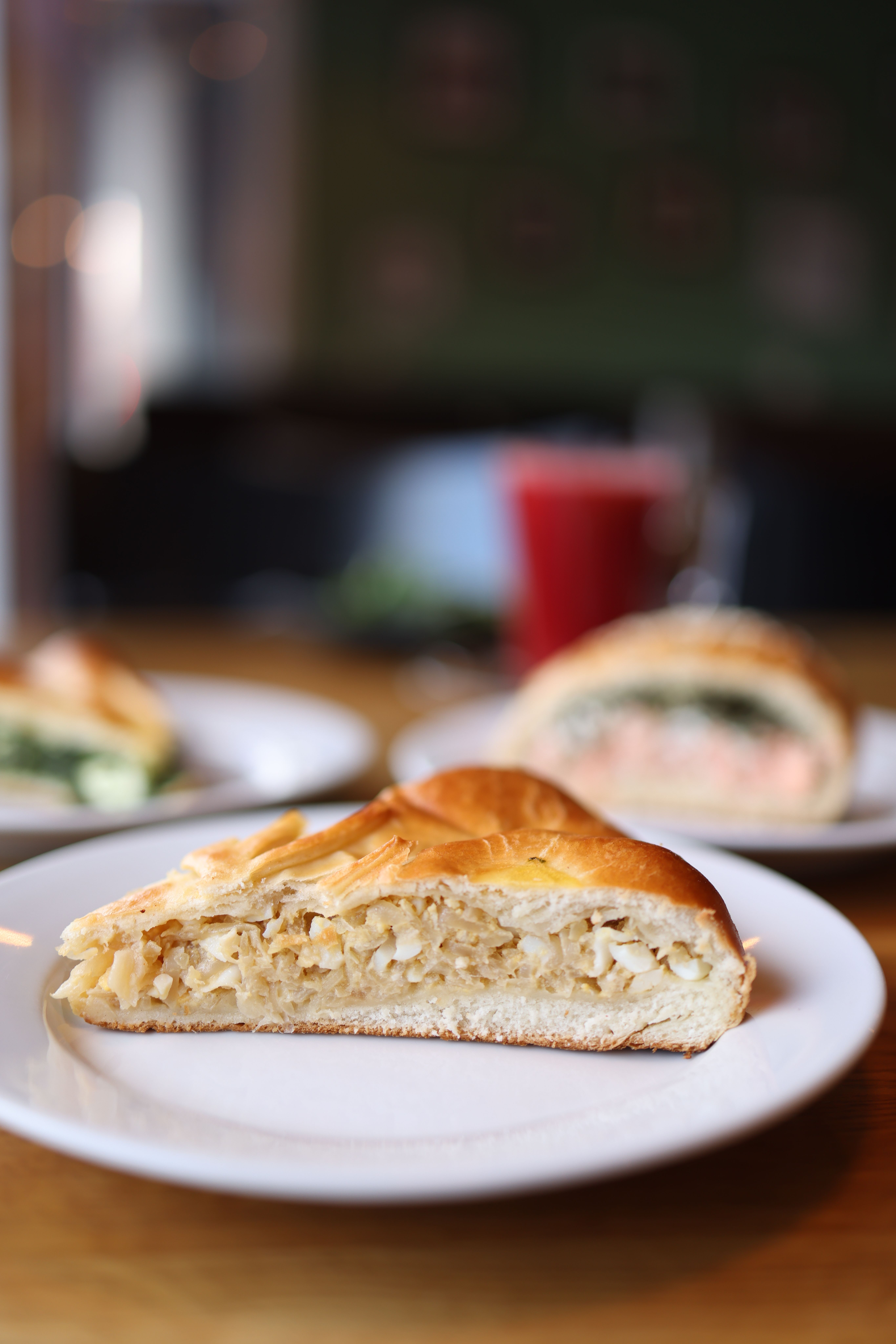 Chicken pie with vegetables and cheese