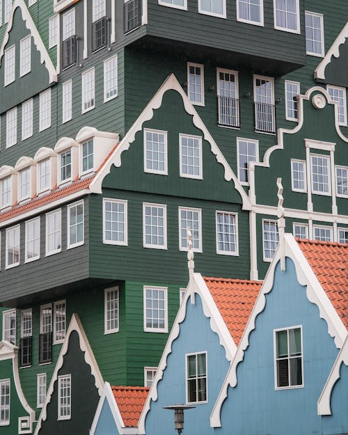 A building with many different colored windows