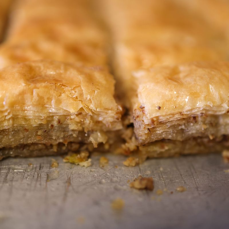 Barley Honey Walnut Baklava Bites