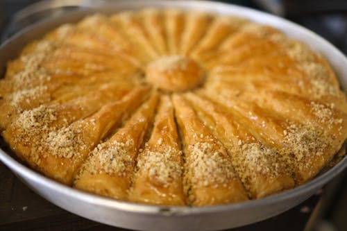Baklava Sprinkled with Crushed Nuts